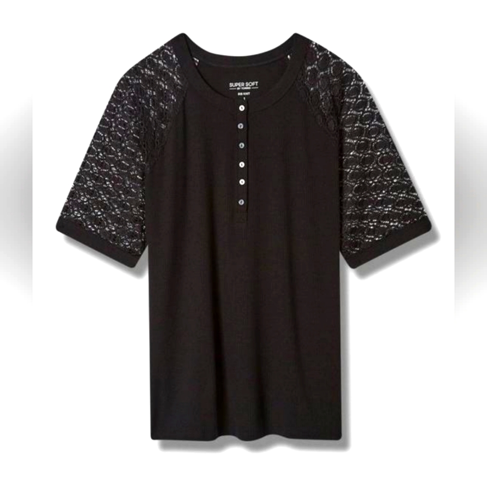 Black lace sleeve blouse